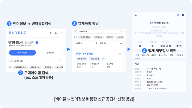 벤더정보 검색 방법